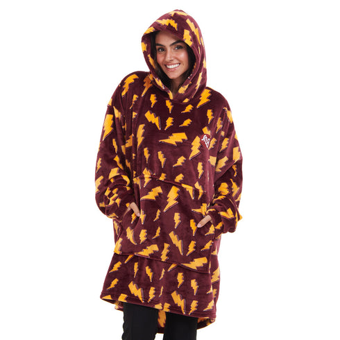 Snuggs Blanket Hoodie Dark Red Bolt